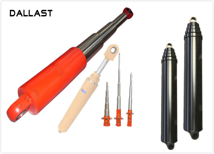 2 Stage Telescopic Hydraulic Cylinder , Single Acting Agricultural Farm