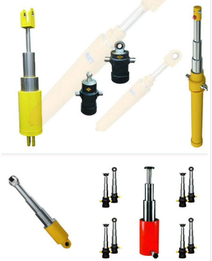 Long Stroke Multi Stage Hydraulic Cylinder Single Acting Hydraulic Ram Optional Shaft Dia