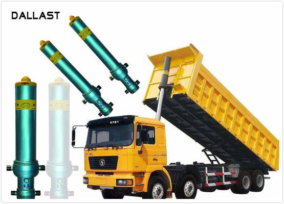 Hyva Long Stroke Hydraulic Lifting Cylinder , Single Acting Dump Truck Telescopic Cylinder