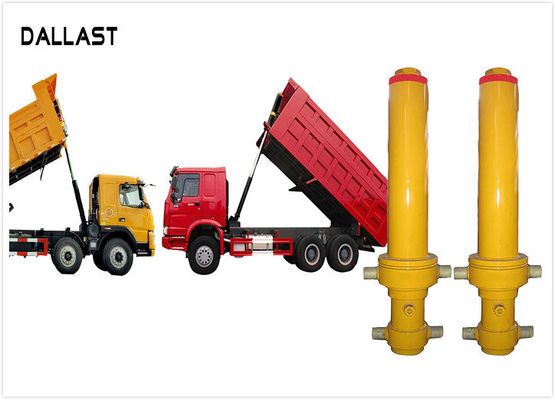 Hyva Long Stroke Hydraulic Lifting Cylinder , Single Acting Dump Truck Telescopic Cylinder