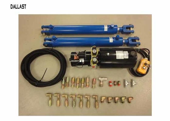 12 Volt Hydraulic Power Pack  with 2 Hydraulic Rams Hoses and Fitting Kit with Pendant