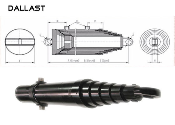 Telescoping Hydraulic Multi Stage Hydraulic Ram Cylinder for Agricultural Vehicles