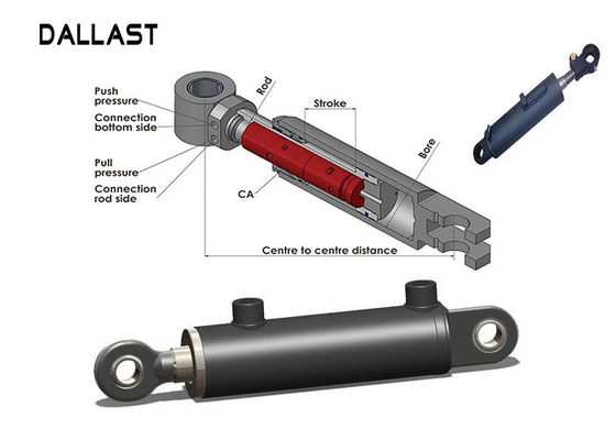 Chromed Piston Dump Trailer Hydraulic Cylinder Double Acting For Industrial Trucks