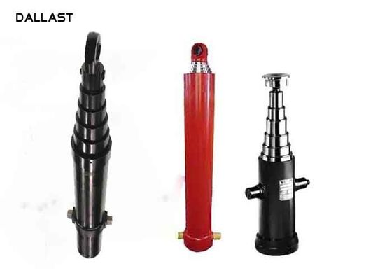 10 Inch Single Acting Hydraulic Ram 3-5 Stages Telescopic Sleeve Cylinder Structure