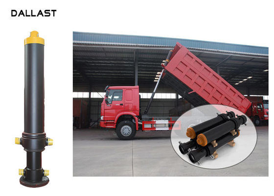 Dump Truck Multi Stage Hydraulic RAM Cylinder Eamless Steel Pipe With Piston Eye