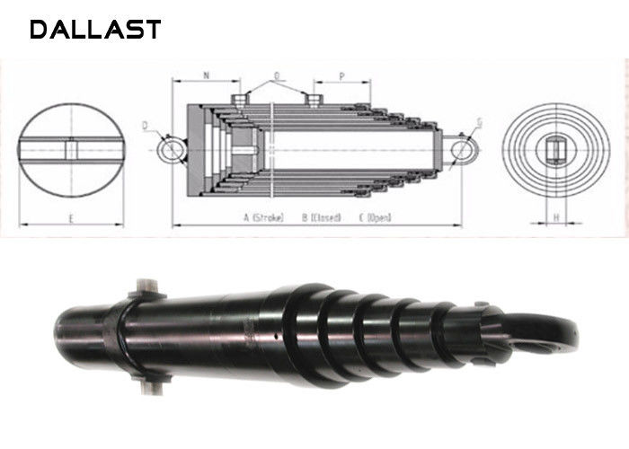 Telescoping Hydraulic Multi Stage Hydraulic Ram Cylinder for Agricultural Vehicles
